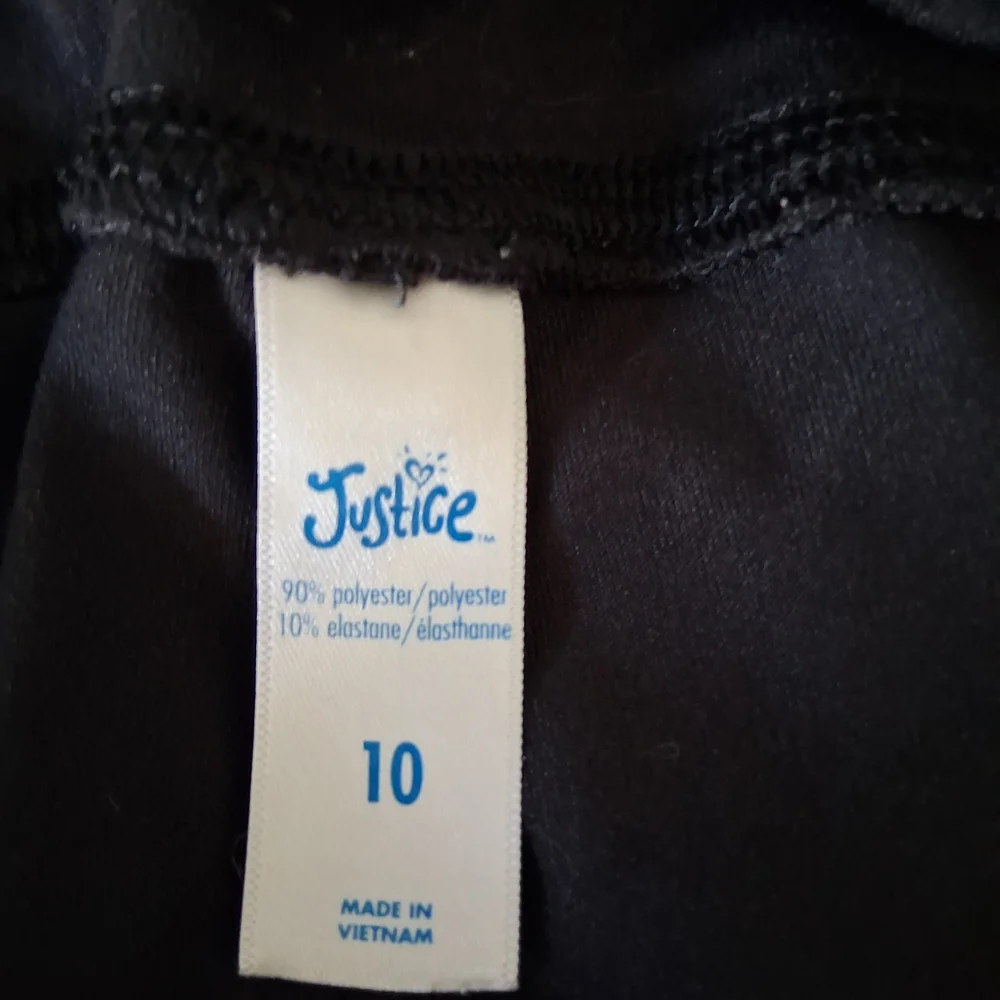 Justice Girls Leggings Athletic Pants Size 10 Black Pink Gymnast Yoga